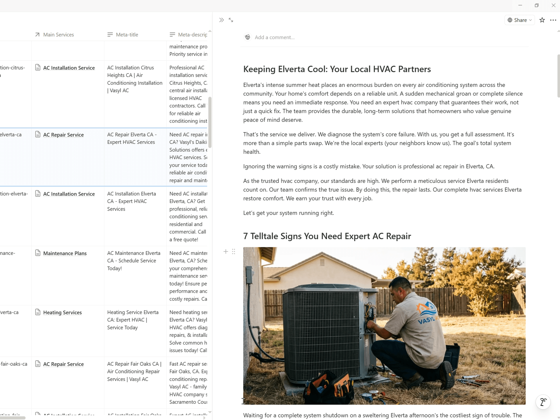 Article structured in Notion